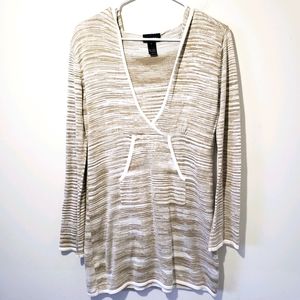 Athleta Hooded Pullover Cotton Blend Sweater